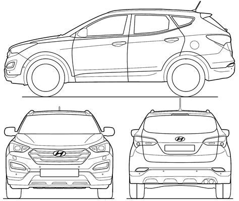 Hyundai Santa Fe blueprint | Hyundai santa fe. Hyundai: Aprende a Dibujar y Colorear Fácil, dibujos de Con Autocad 2014, como dibujar Con Autocad 2014 paso a paso para colorear