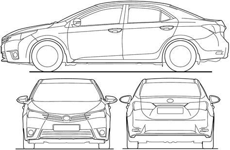 Toyota Corolla 2015 Blueprint - Download free blueprint: Dibujar y Colorear Fácil con este Paso a Paso, dibujos de Con Autocad 2016, como dibujar Con Autocad 2016 para colorear