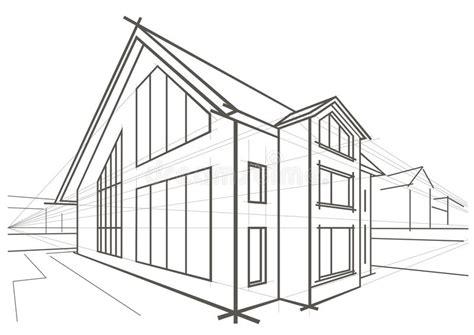 Architectural Sketch Detached House Stock Vector: Aprende a Dibujar y Colorear Fácil, dibujos de Con Lápiz De Punta Metálica, como dibujar Con Lápiz De Punta Metálica paso a paso para colorear