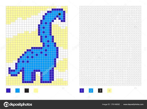 Dibujos de dinosaurio de píxeles en la página para: Dibujar y Colorear Fácil con este Paso a Paso, dibujos de Con Pixeles, como dibujar Con Pixeles para colorear e imprimir