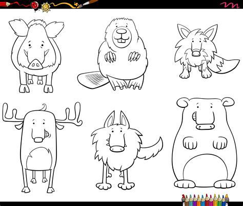 Personajes de animales de dibujos animados para colorear: Aprender a Dibujar y Colorear Fácil, dibujos de Con Vectores En Illustrator, como dibujar Con Vectores En Illustrator para colorear