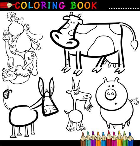 Animales de granja para colorear libro o página | Vector: Aprende a Dibujar Fácil, dibujos de Copiando De Una Foto, como dibujar Copiando De Una Foto para colorear