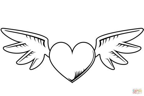 Dibujo de Corazón con alas para colorear | Dibujos para: Dibujar Fácil, dibujos de Corazon Con Alas, como dibujar Corazon Con Alas paso a paso para colorear