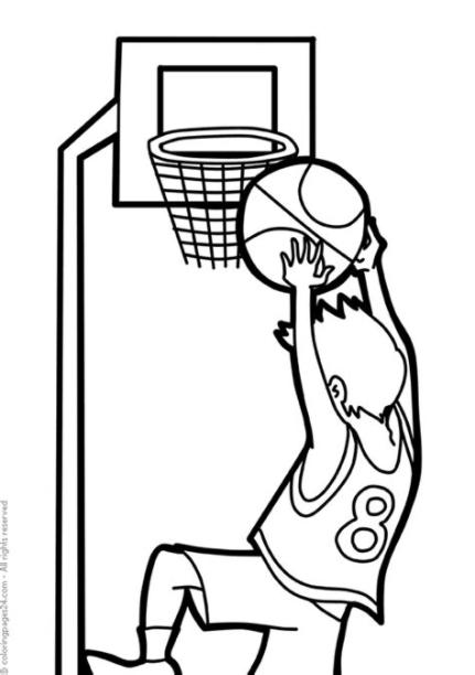 Basket 8 | Målarbilder | coloringpages.se: Dibujar y Colorear Fácil, dibujos de Cosas De Baloncesto, como dibujar Cosas De Baloncesto para colorear