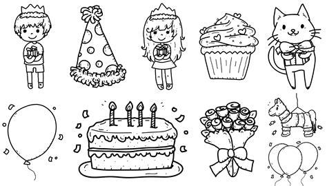 Dibujos de cumpleaños para colorear: Dibujar y Colorear Fácil con este Paso a Paso, dibujos de Cosas De Cumpleaños, como dibujar Cosas De Cumpleaños para colorear e imprimir