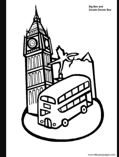 Dibujos del Big Ben de Londres para imprimir y pintar: Dibujar y Colorear Fácil, dibujos de Cosas De Inglaterra, como dibujar Cosas De Inglaterra paso a paso para colorear