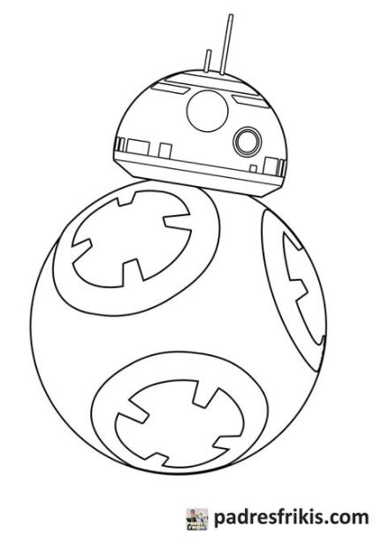 Dibujos para colorear online - Star Wars - BB 8: Dibujar y Colorear Fácil, dibujos de Cosas De Star Wars, como dibujar Cosas De Star Wars paso a paso para colorear