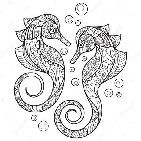 Hermoso caballito de mar. dibujado a mano ilustración: Dibujar Fácil con este Paso a Paso, dibujos de Cualquier Animal Con Tu Mano, como dibujar Cualquier Animal Con Tu Mano para colorear