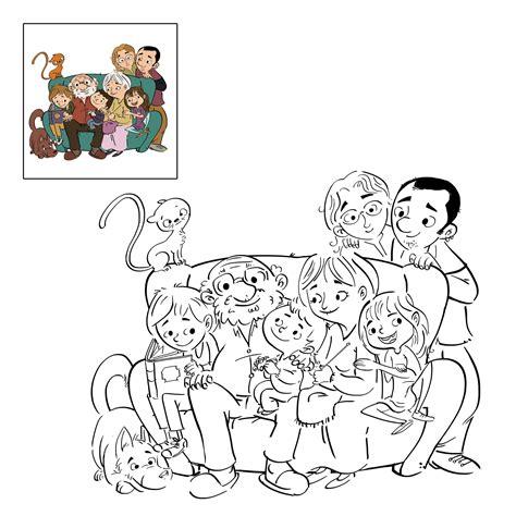 Familia · dibujo para colorear - Dibustock. Ilustraciones: Aprender a Dibujar Fácil con este Paso a Paso, dibujos de Cualquier Pose, como dibujar Cualquier Pose para colorear e imprimir