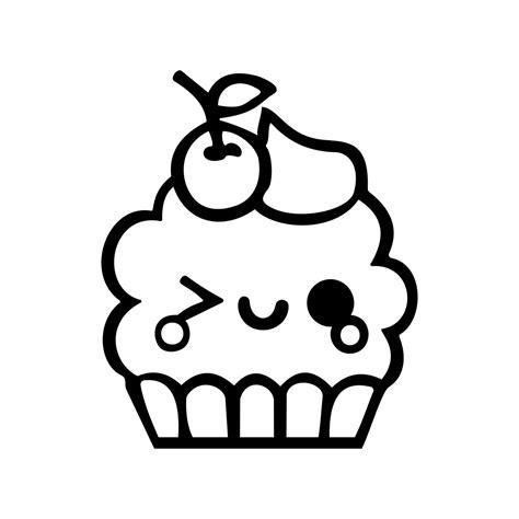 Cute Kawaii Cupcake graphics design SVG EPS by: Aprende a Dibujar Fácil con este Paso a Paso, dibujos de Cupcakes Kawaii, como dibujar Cupcakes Kawaii para colorear