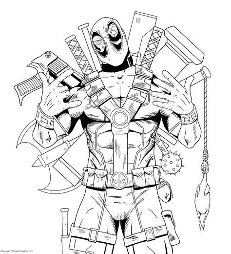Dibujos Sin Colorear: Dibujos de Deadpool para Colorear: Dibujar Fácil, dibujos de Deadpool, como dibujar Deadpool para colorear e imprimir