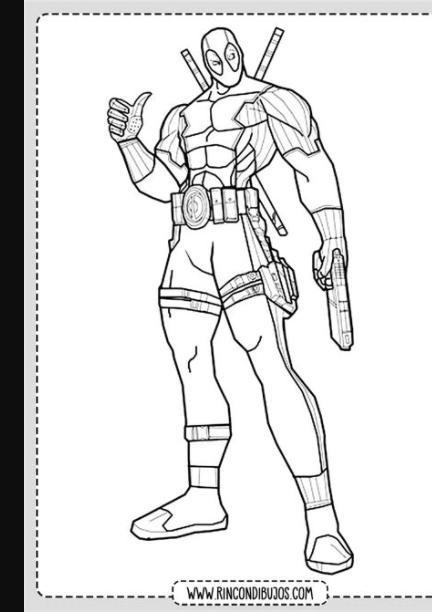 Colorear Deadpool Dibujo - Rincon Dibujos: Dibujar Fácil, dibujos de Deadpool, como dibujar Deadpool paso a paso para colorear