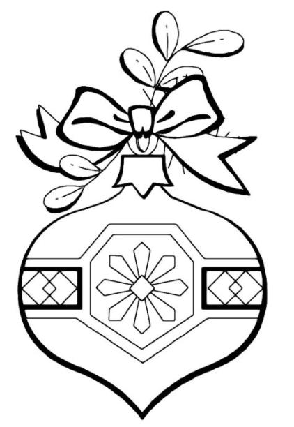 Dibujo para colorear - Decoraciones para árboles de: Dibujar Fácil con este Paso a Paso, dibujos de Decoraciones De Navidad, como dibujar Decoraciones De Navidad para colorear e imprimir