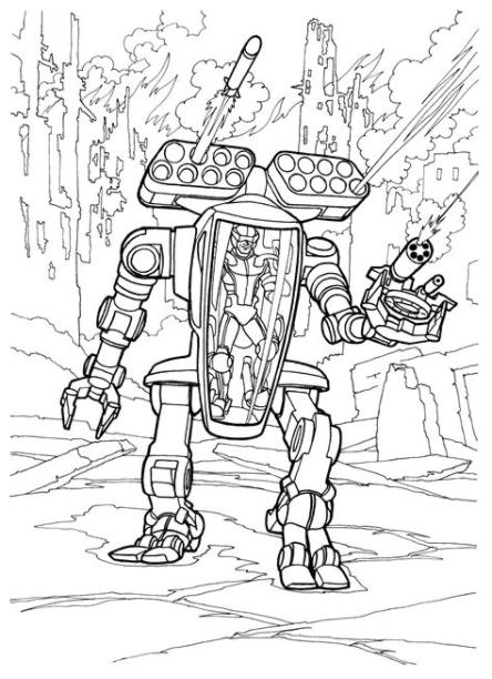 Dibujo para colorear - Máquina de combate: Aprende como Dibujar Fácil con este Paso a Paso, dibujos de Del Futuro Un Robot, como dibujar Del Futuro Un Robot para colorear e imprimir