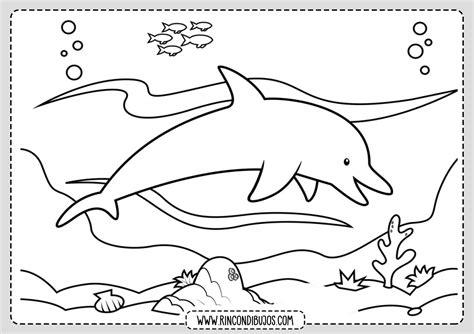 Dibujo de Delfin en el Mar para colorear - Rincon Dibujos: Aprende como Dibujar y Colorear Fácil, dibujos de Delfines En El Mar, como dibujar Delfines En El Mar para colorear e imprimir