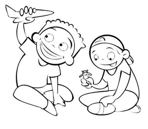 Dibujos de niños jugando para pintar | Colorear imágenes: Aprender a Dibujar Fácil, dibujos de Dos Niños, como dibujar Dos Niños para colorear