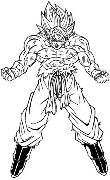 Imagen de Goku para colorear - Dibujos De: Dibujar y Colorear Fácil, dibujos de Dragon Ball A Goku, como dibujar Dragon Ball A Goku paso a paso para colorear