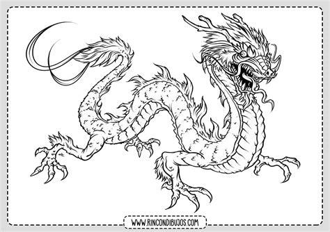 Dibujo Dragon Chino para Colorear - Rincon Dibujos: Dibujar y Colorear Fácil con este Paso a Paso, dibujos de Dragones Chinos, como dibujar Dragones Chinos paso a paso para colorear