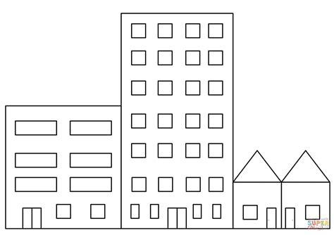 Dibujo de Edificios de la ciudad para colorear | Dibujos: Dibujar Fácil con este Paso a Paso, dibujos de Edificios Arquitectura, como dibujar Edificios Arquitectura para colorear