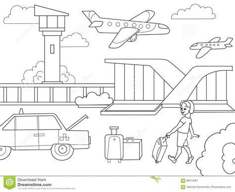 Aeropuerto Del Libro De Colorear De Los Niños De La: Dibujar y Colorear Fácil, dibujos de El Aeropuerto, como dibujar El Aeropuerto para colorear e imprimir