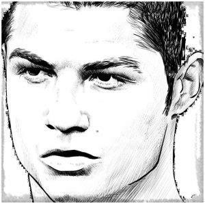 Dibujos a Lápiz de Cristiano Ronaldo ©®7 - Dibujos a Lápiz: Dibujar y Colorear Fácil con este Paso a Paso, dibujos de El Bicho Cr7, como dibujar El Bicho Cr7 paso a paso para colorear