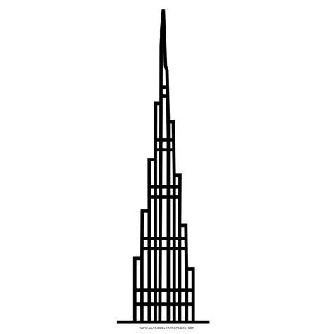 Dibujo De Burj Khalifa Para Colorear - Ultra Coloring Pages: Dibujar Fácil, dibujos de El Burj Khalifa, como dibujar El Burj Khalifa paso a paso para colorear
