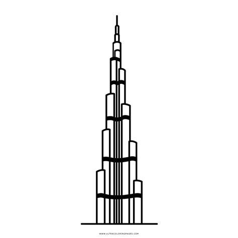 Dibujo De Burj Khalifa De Dubai Para Colorear - Ultra: Dibujar y Colorear Fácil, dibujos de El Burj Khalifa, como dibujar El Burj Khalifa para colorear