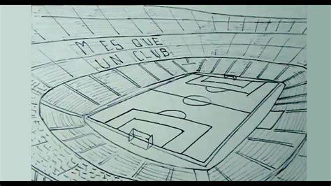 Cómo dibujar fácil el estadio de fútbol Camp Nou: Dibujar y Colorear Fácil, dibujos de El Camp Nou, como dibujar El Camp Nou para colorear e imprimir