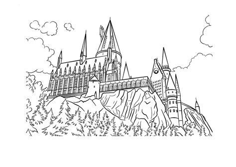 Раскраски Гарри Поттер: Dibujar y Colorear Fácil con este Paso a Paso, dibujos de El Castillo De Hogwarts, como dibujar El Castillo De Hogwarts para colorear e imprimir