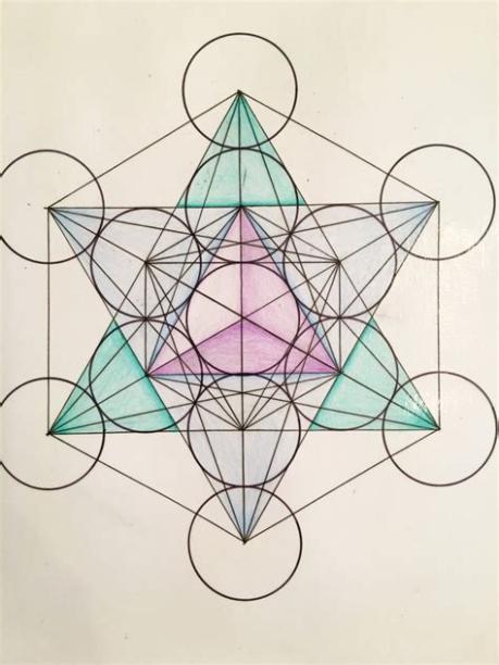 Cubo de Metatron dibujado a mano y coloreado 11x14: Dibujar Fácil con este Paso a Paso, dibujos de El Cubo De Metatron, como dibujar El Cubo De Metatron para colorear e imprimir