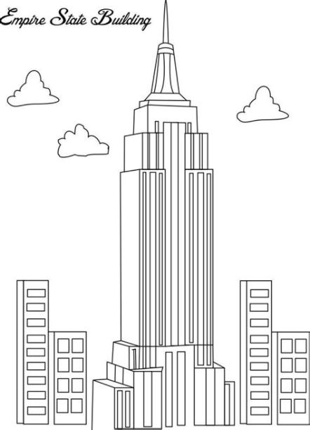 Dibujos de Empire State Edificio para Colorear para: Aprende como Dibujar y Colorear Fácil con este Paso a Paso, dibujos de El Empire State, como dibujar El Empire State para colorear e imprimir