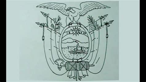 Escudo del Ecuador para Pintar - Dibujo del Escudo: Dibujar Fácil, dibujos de El Escudo De Ecuador, como dibujar El Escudo De Ecuador paso a paso para colorear