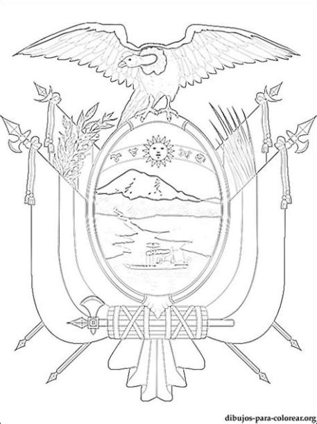 Escudo de Ecuador para colorear e imprimir | Dibujos para: Dibujar y Colorear Fácil con este Paso a Paso, dibujos de El Escudo De Ecuador, como dibujar El Escudo De Ecuador para colorear