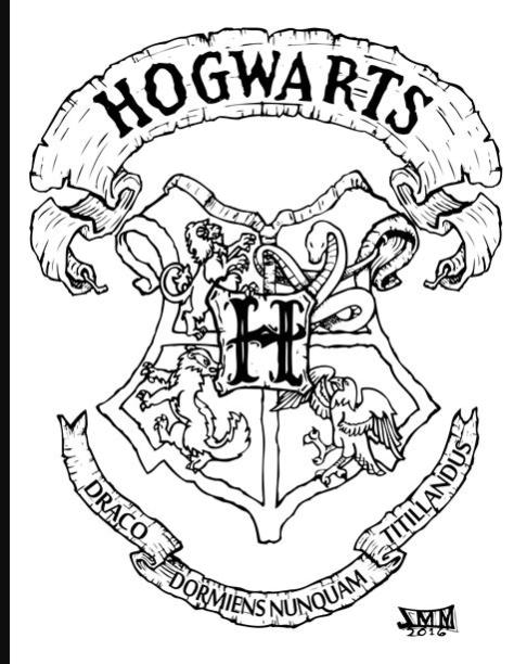 hOGWARTS CREST COLORING PAGE. COULDN'T FIND ONE I LIKED SO: Dibujar y Colorear Fácil con este Paso a Paso, dibujos de El Escudo De Hogwarts, como dibujar El Escudo De Hogwarts para colorear