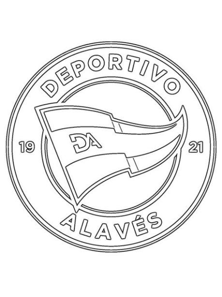 kolorowanka Deportivo Alavés | ladnekolorowanki.pl: Dibujar y Colorear Fácil, dibujos de El Escudo Del Alaves, como dibujar El Escudo Del Alaves para colorear