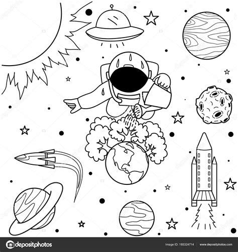 Imágenes: astronautas animados para colorear | Astronauta: Aprender como Dibujar Fácil con este Paso a Paso, dibujos de El Espacio Con Colores, como dibujar El Espacio Con Colores para colorear e imprimir