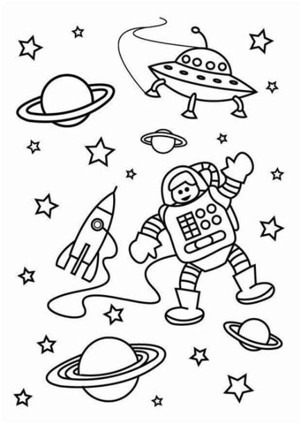 Dibujo para colorear el espacio - Dibujos Para Imprimir: Dibujar y Colorear Fácil, dibujos de El Espacio Exterior, como dibujar El Espacio Exterior para colorear