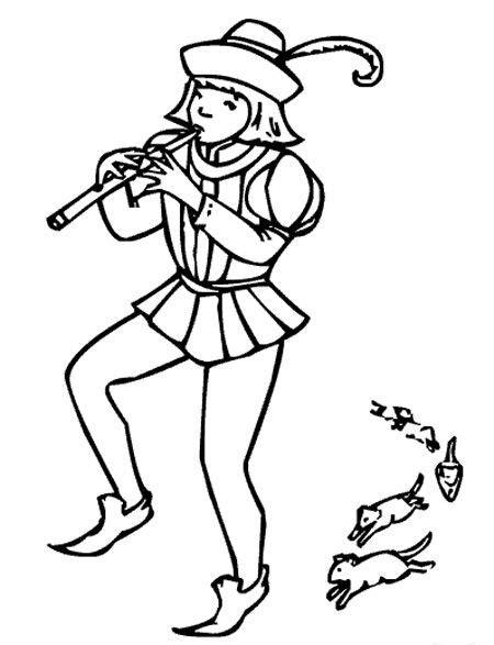 Flautista - Dibujos para pintar | Flautista de hamelin: Dibujar y Colorear Fácil con este Paso a Paso, dibujos de El Flautista De Hamelin, como dibujar El Flautista De Hamelin para colorear e imprimir