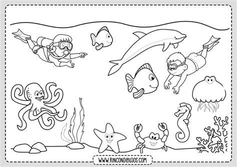 Dibujos del Mar Fondo Marino Colorear - Rincon Dibujos: Aprende como Dibujar Fácil, dibujos de El Fondo Del Mar, como dibujar El Fondo Del Mar para colorear e imprimir
