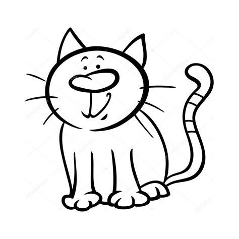 Gatos Animados para Colorear - Pinchudoelgato.com: Aprende como Dibujar Fácil con este Paso a Paso, dibujos de El Gato, como dibujar El Gato para colorear e imprimir