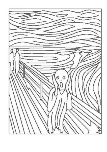 El grito. Munch | Famous art coloring. Art coloring pages: Aprender como Dibujar y Colorear Fácil con este Paso a Paso, dibujos de El Grito De Munch, como dibujar El Grito De Munch para colorear e imprimir
