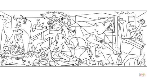 Dibujo de Guernica de Pablo Picasso para colorear: Dibujar y Colorear Fácil con este Paso a Paso, dibujos de El Guernica, como dibujar El Guernica para colorear e imprimir
