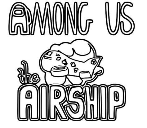 Coloriage Among us : Airship Logo 11: Dibujar y Colorear Fácil, dibujos de El Logo De Among Us, como dibujar El Logo De Among Us paso a paso para colorear