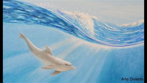 Cómo dibujar un delfín bajo el agua con lápices de: Dibujar Fácil con este Paso a Paso, dibujos de El Mar Con Lapices De Colores, como dibujar El Mar Con Lapices De Colores paso a paso para colorear