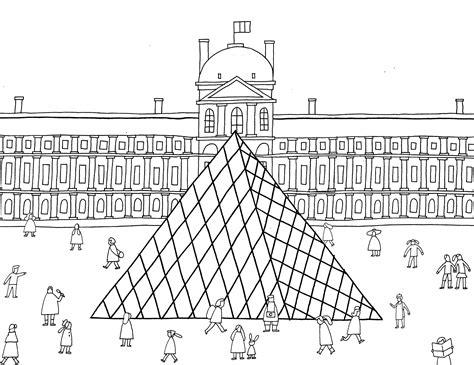 Desenho de Museu do Louvre para colorir - Tudodesenhos: Aprende como Dibujar Fácil, dibujos de El Museo Del Lubre, como dibujar El Museo Del Lubre para colorear e imprimir