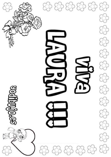 Dibujos para colorear laura - es.hellokids.com: Dibujar y Colorear Fácil con este Paso a Paso, dibujos de El Nombre Laura, como dibujar El Nombre Laura para colorear