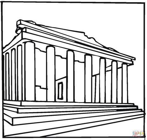 Dibujo de El Partenón. Grecia para colorear | Dibujos: Dibujar Fácil con este Paso a Paso, dibujos de El Partenon, como dibujar El Partenon para colorear e imprimir