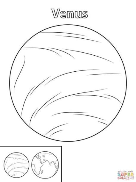 Dibujo de Planeta Venus para colorear | Dibujos para: Aprender como Dibujar Fácil con este Paso a Paso, dibujos de El Planeta Venus, como dibujar El Planeta Venus para colorear