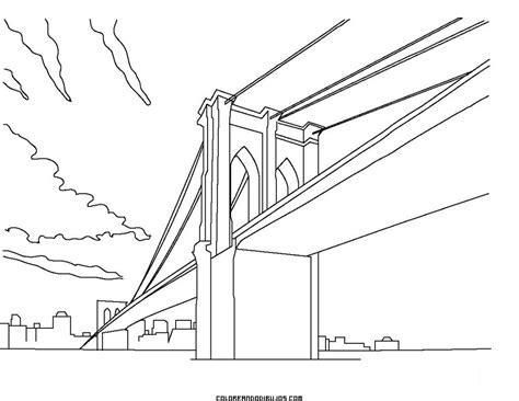 Puente de Brooklyn para colorear - Dibujos para colorear: Aprende a Dibujar y Colorear Fácil con este Paso a Paso, dibujos de El Puente De Brooklyn, como dibujar El Puente De Brooklyn para colorear e imprimir