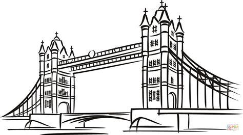 Dibujo de Puente de la Torre en Londres para colorear: Dibujar Fácil con este Paso a Paso, dibujos de El Puente De Londres, como dibujar El Puente De Londres paso a paso para colorear